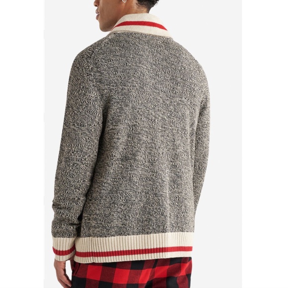 ROOTS CABIN Shawl Cardigan in Cotton Blend Grey Oat Mix - M - Picture 2 of 13